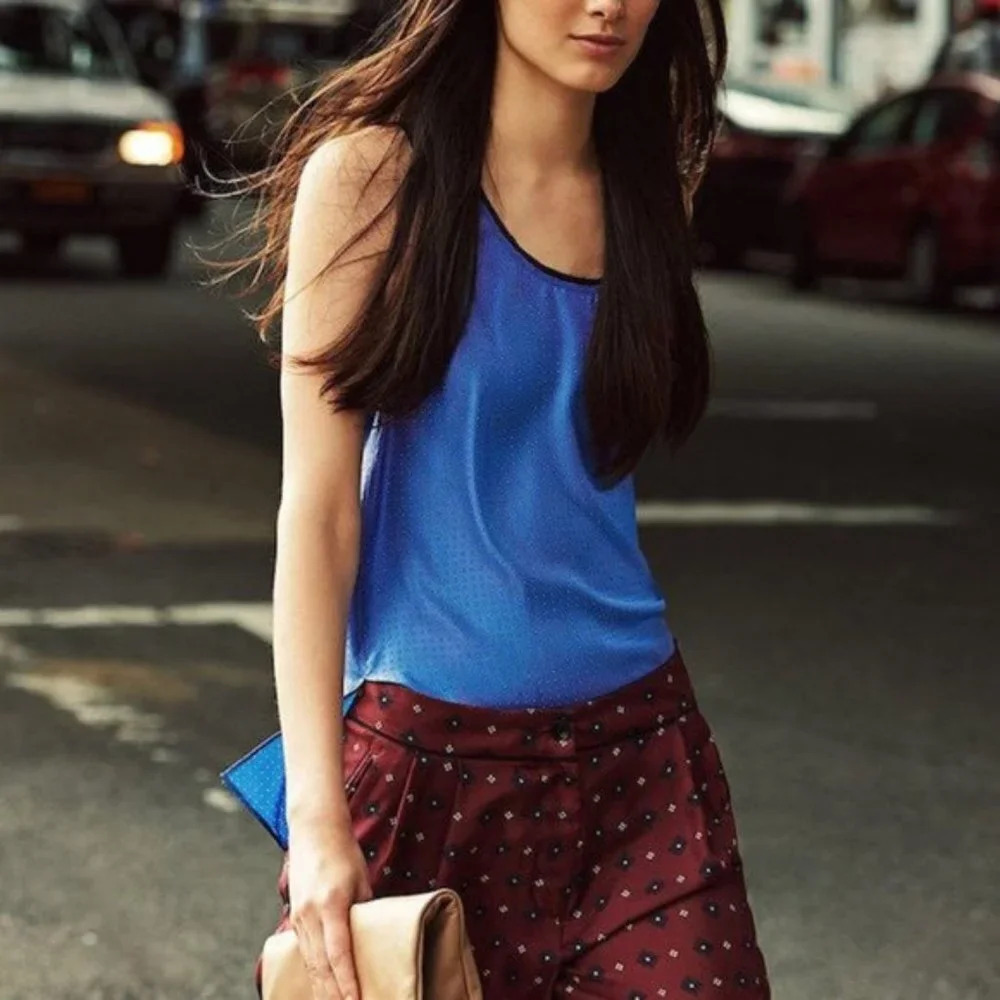 Rag & Bone Silk Teddy Celeste Combo Polka Dots Sleeveless Tank